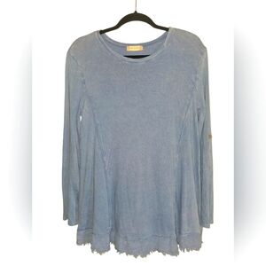 Altar'd State Long Sleeve Washed Mixed Media Flowy Top Size Small